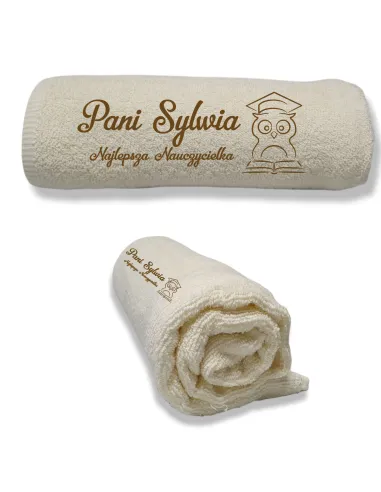 Ręcznik z Haftem Prezent na Dzień Nauczyciela na Prezent