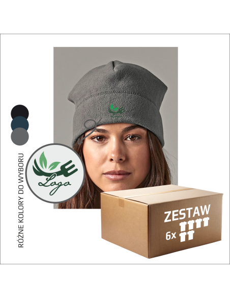 Zimowe czapki z haftem Haft Komfort i identyfikacja 6 sztuk