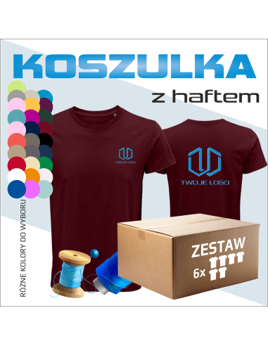 Męska koszulka basic z haftem Logo firmy Odzież promocyjna  Bawełna Twój logotyp