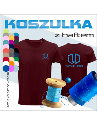Personalizowana Męska koszulka basic z haftem Dowolny tekst Własne logo Personalizacja Odzież promocyjna 12 sztuk
