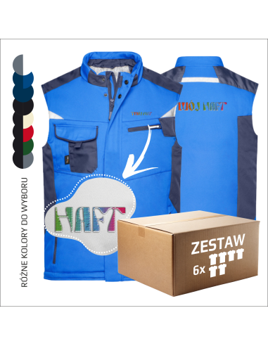 Personalizowane kamizelki | Odzież robocza | Odzież firmowa | Logo 6 sztuk