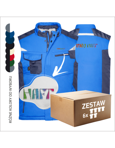 Personalizowane kamizelki | Odzież robocza | Odzież firmowa | Logo 6 sztuk