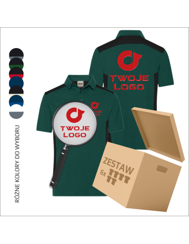 Robocze polo z haftem | Haft | Odzież firmowa i robocza | Twoje Logo 6 sztuk
