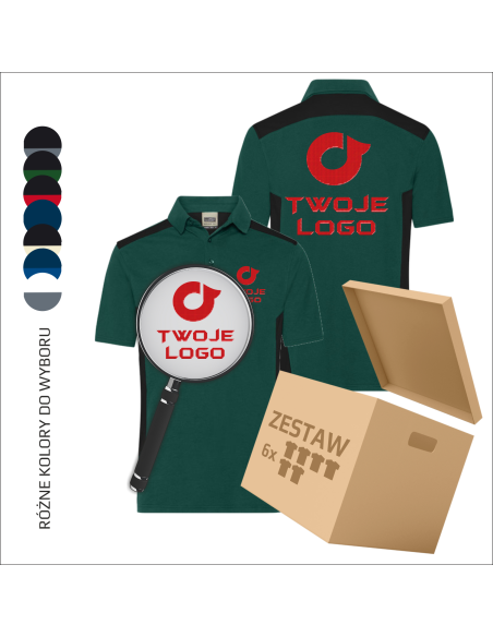 Robocze polo z haftem | Haft | Odzież firmowa i robocza | Twoje Logo 6 sztuk