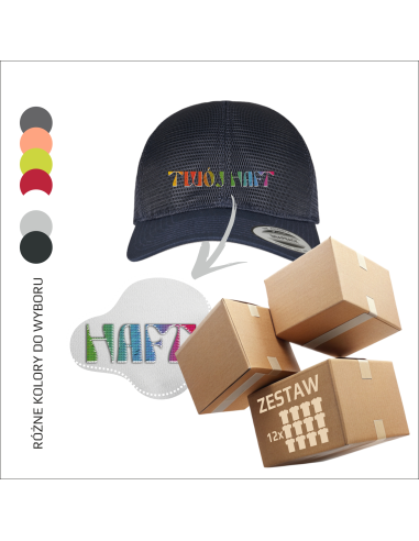 Personalizowana firmowa czapka z haftem | Haft| Twoje logo firmowe | Reklama | Ochrona przed słońcem 12 sztuk