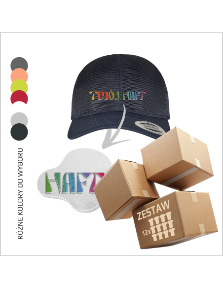 Personalizowana firmowa czapka z haftem | Haft| Twoje logo firmowe | Reklama | Ochrona przed słońcem 12 sztuk