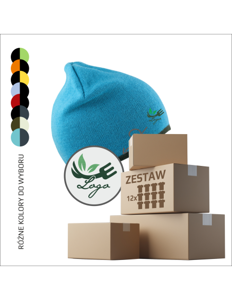 Personalizowane czapki dwustronne z haftem | Ochrona przed zimnem | Haft | Identyfikacja zespołu 12 sztuk
