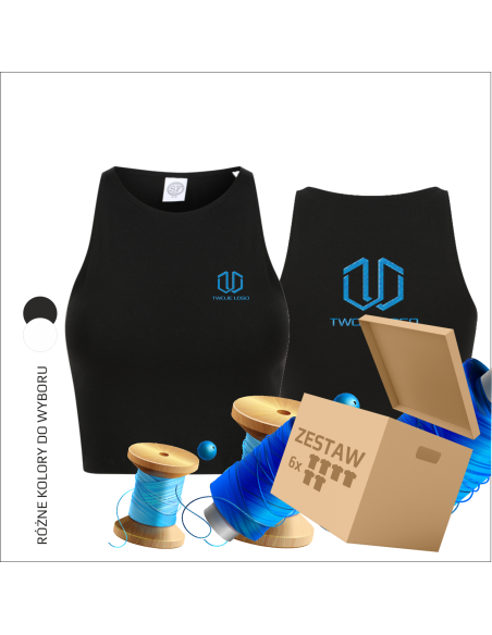Top treningowy damski z personalizacją | Odzież reklamowa | Personalizacja | Reklama | Odzież na siłownie  6 sztuk