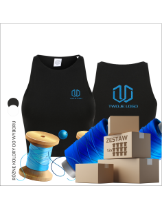 Treningowy damski top z haftem | Odzież reklamowa | Personalizacja | Logo, nazwa lub grafika 12 sztuk
