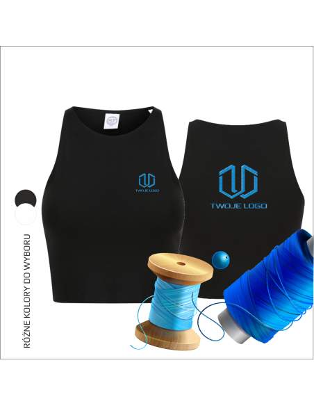 Treningowy damski top z haftem | Odzież reklamowa | Personalizacja | Logo, nazwa lub grafika 12 sztuk
