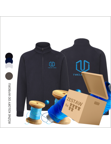 Personalizowane bluzy z haftem  | Haft | Własne logo | Logo, nazwa i grafika 6 sztuk