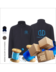 Rozpinane bluzy z haftem | Odzież reklamowa | Haft logo | Personalizacja 12 sztuk