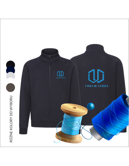 Rozpinane bluzy z haftem | Odzież reklamowa | Haft logo | Personalizacja 12 sztuk