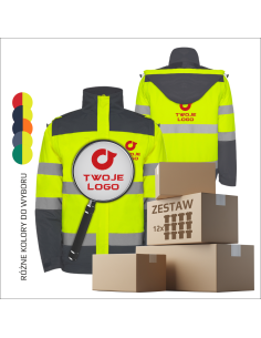 Personalizowana kurtka ochronna | Haft | Odzież BHP | Odzież Robocza | Odblask  12 sztuk