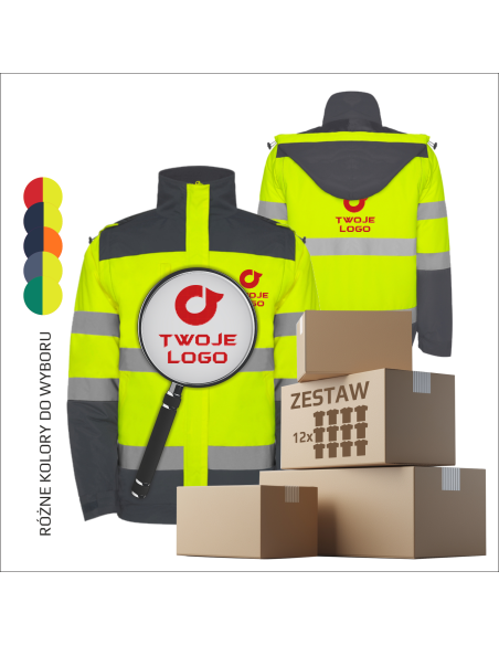 Personalizowana kurtka ochronna | Haft | Odzież BHP | Odzież Robocza | Odblask  12 sztuk