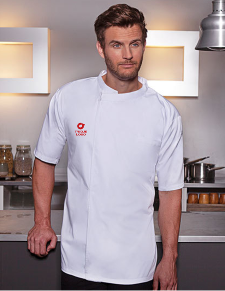 Short-Sleeve Throw-Over Chef Shirt Basic