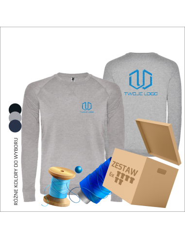 Personalizowane bluzy z haftem | Odzież reklamowa | Własne logo | 6 sztuk
