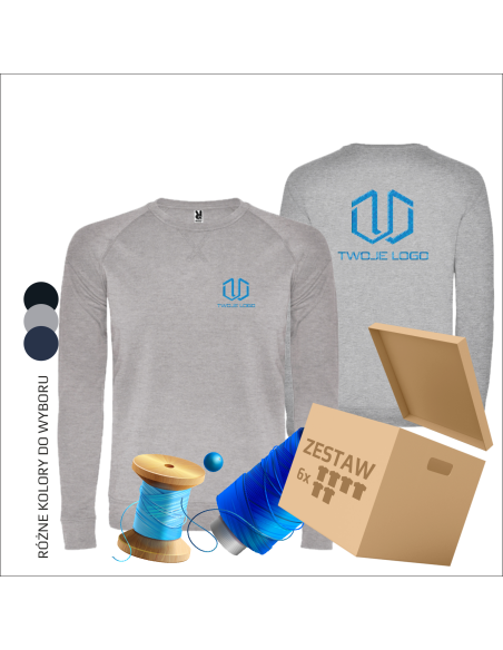 Personalizowane bluzy z haftem | Odzież reklamowa | Własne logo | 6 sztuk