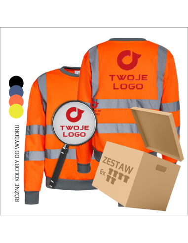 Bluzy robocze BHP z haftem | Odzież ochronna BHP | Własne logo | Reklama 6 sztuk