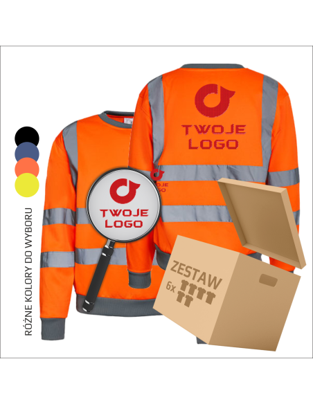 Bluzy robocze BHP z haftem | Odzież ochronna BHP | Własne logo | Reklama 6 sztuk