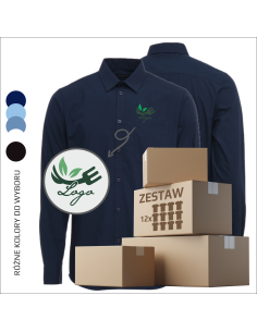 Koszule z haftem | Elegancka odzież reklamowa | Odzież promocyjna 12 sztuk