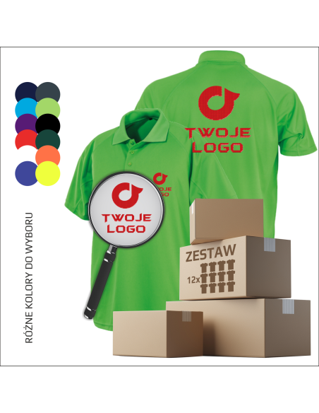 Polo sportowe koszulki z personalizacją | Reklama | Odzież reklamowa 12 sztuk