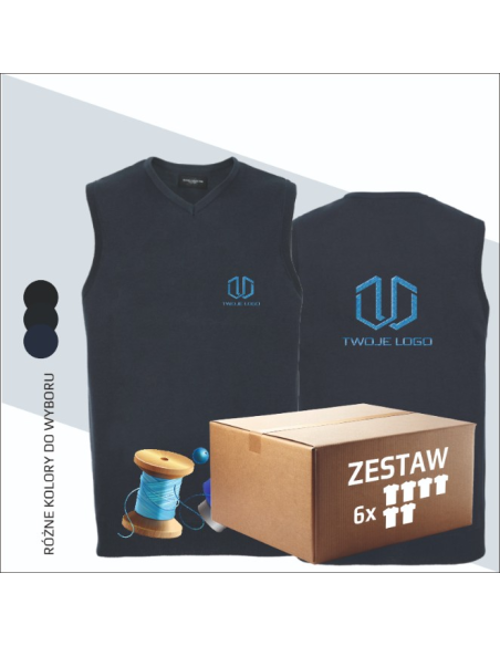 Swetry bez rękawów | Reklama | Własne Logo | Odzież reklamowa | Personalizacja 6 sztuk