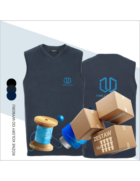 Bez rękawowe swetry | Odzież reklamowa | Twoje logo | Personalizacja 12 sztuk