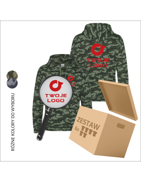 Personalizowane bluzy z kapturem własne logo | Odzież reklamowa | Logo 6 sztuk