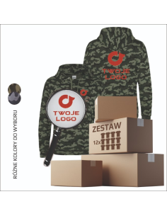 Bluza z kapturem z własnym haftem | Elegancka odzież reklamowa | Logo | Haft | 12 sztuk