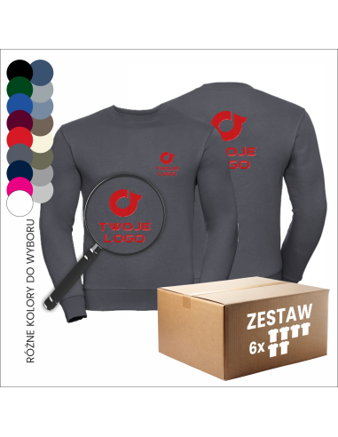 Swetry z haftem Odzież reklamowa Logo 6 sztuk