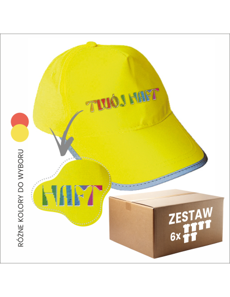 Czapka z logo Twój HAFT Twoja reklama Indywidualny 6 sztuk ODZIEŻ Reklamowa