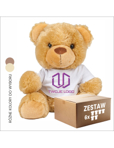 Pluszak w koszulce z haftem Logo Prezent Imię Uroczystość 6 sztuk