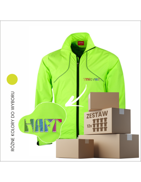 Kurtka sportowa Bez kaptura Żółta SPORTOWA Własne logo 12 sztuk