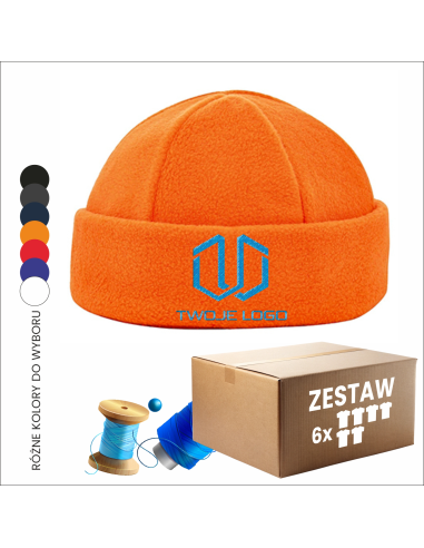Czapka zimowa z polaru Twoje logo REKLAMA Odzież zimowa Haft 6 sztuk