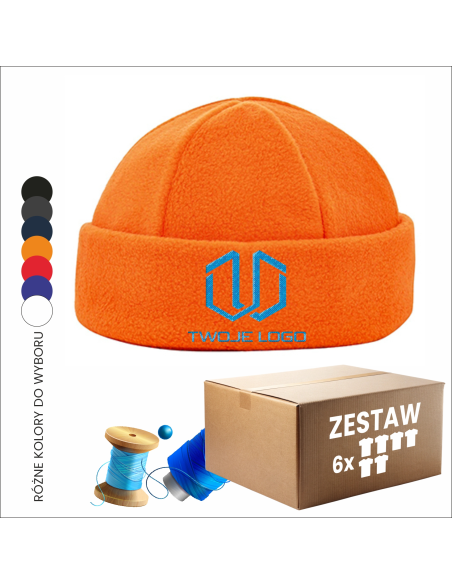 Czapka zimowa z polaru Twoje logo REKLAMA Odzież zimowa Haft 6 sztuk