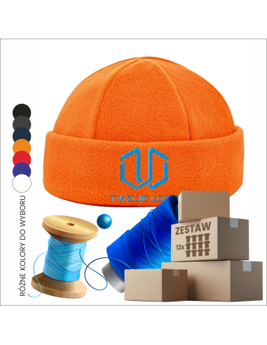 Zimowa czapka Twoje logo Personalizacja Odzież reklamowa Polar  12 sztuk