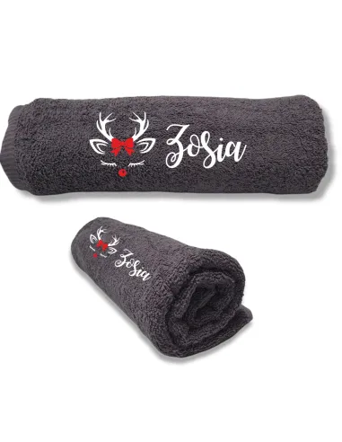 Ręcznik z Haftem Prezent Choinkę Mikołajki Personalizowany