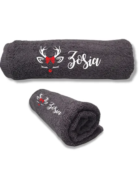 Ręcznik z Haftem Prezent Choinkę Mikołajki Personalizowany