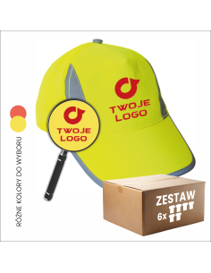 Odblaskowa czapka dla dziecka Twoje logo REKLAMA Poliester 6 sztuk
