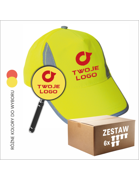 Odblaskowa czapka dla dziecka Twoje logo REKLAMA Poliester 6 sztuk
