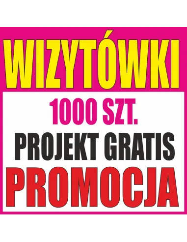 Wizytówki 1000 szt Promocja Dwustronne Foliowane Projekt