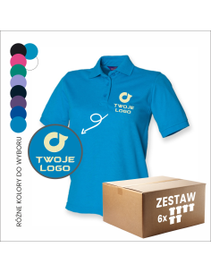 Polówka damska Koszulka polo Twoje logo Krótki rękaw 6 sztuk