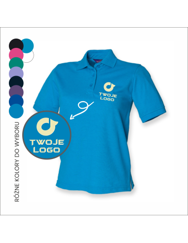 Polówka damska Koszulka polo Twoje logo Krótki rękaw 6 sztuk