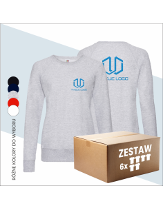 Lekka damska bluza raglan Własny haft Personalizacja Basic Haft 6 sztuk