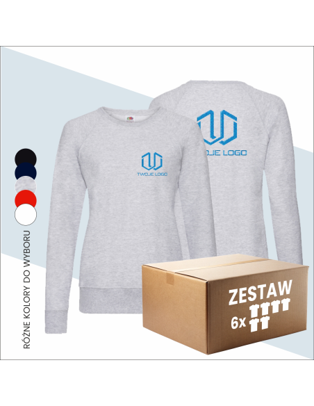 Lekka damska bluza raglan Własny haft Personalizacja Basic Haft 6 sztuk