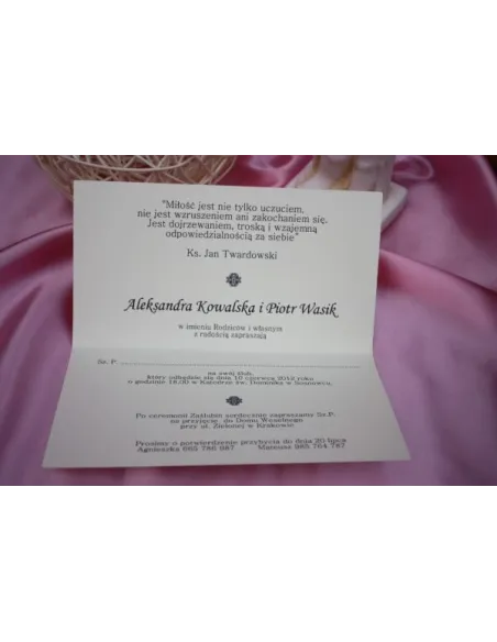 Zaproszenia Eleganckie Personalizowane Ślubne Vintage Dl