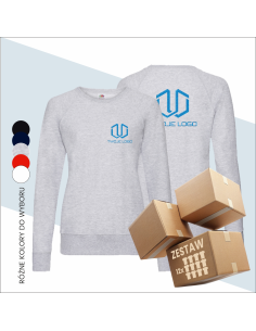 Raglan damska bluza Twoje logo Lightweight Basic Haft 12 sztuk