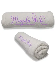 Ręcznik z Haftem Prezent Wielkanoc Zajączka Personalizowany