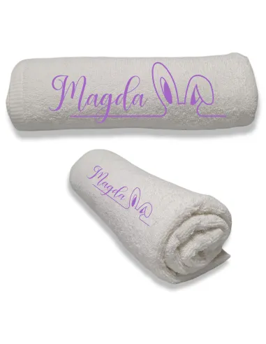 Ręcznik z Haftem Prezent Wielkanoc Zajączka Personalizowany